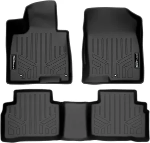 SMARTLINER All Weather Custom Fit Black 2 Row Floor Mat Liner Set Compatible with 2022-2025 Hyundai Tucson