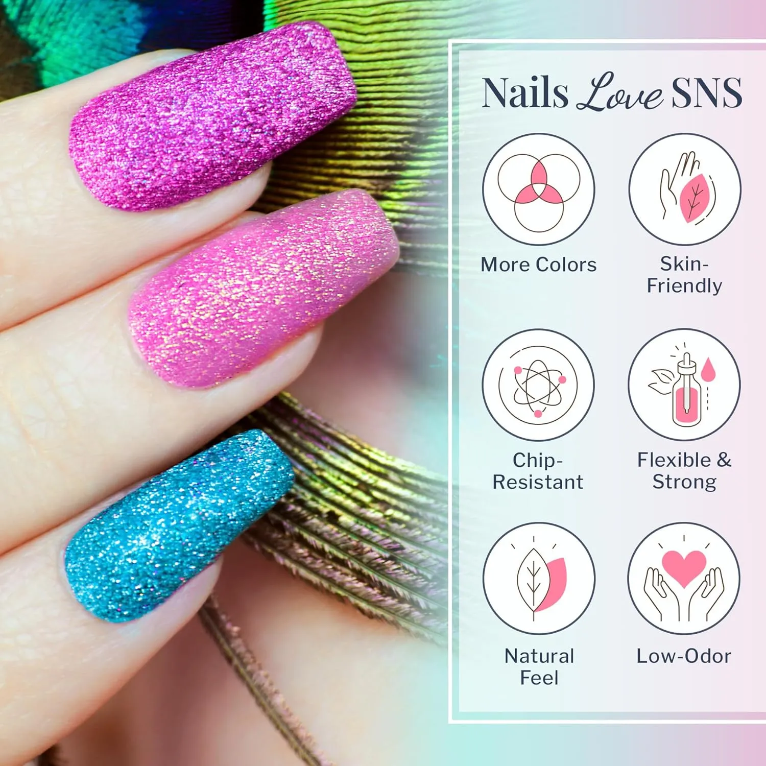 SNS Nails Dip Powder Kit, Gelous Color Dipping Powder Set - Birds of Paradise Master 36-Piece Set - Long-Lasting Dip Nail Color Lasts up to 14 days - Low-Odor & No UV Lamp Required - 1 Oz