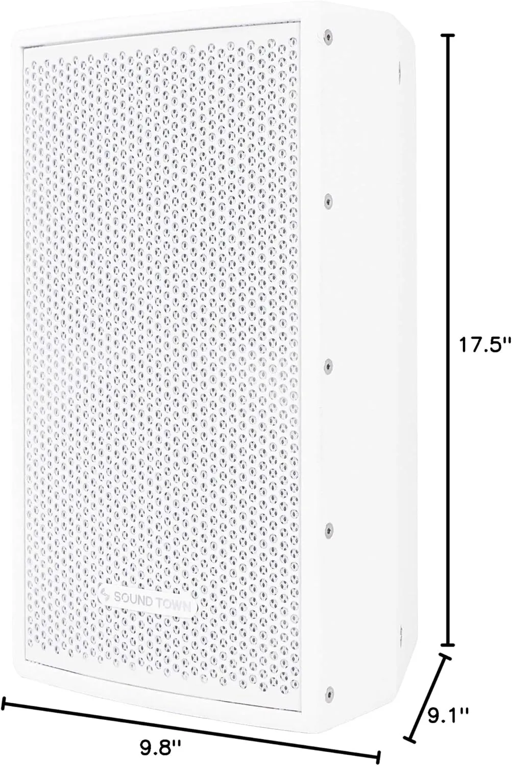 Sound Town Pair of CARME Series 8" 350W 2-Way Professional PA DJ Speakers, White with Compression Drivers, Birch Plywood and U Brackets for Installation, Live Sound, Karaoke (CARME-U108W-PAIR)