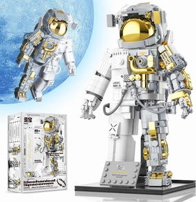 Space Astronaut Building Block for Boy 12 , Astronaut Building Block Set Flexible Space Explorer Toy with Display Stand, Cool Spaceman Building Set for Adults, 966Pcs