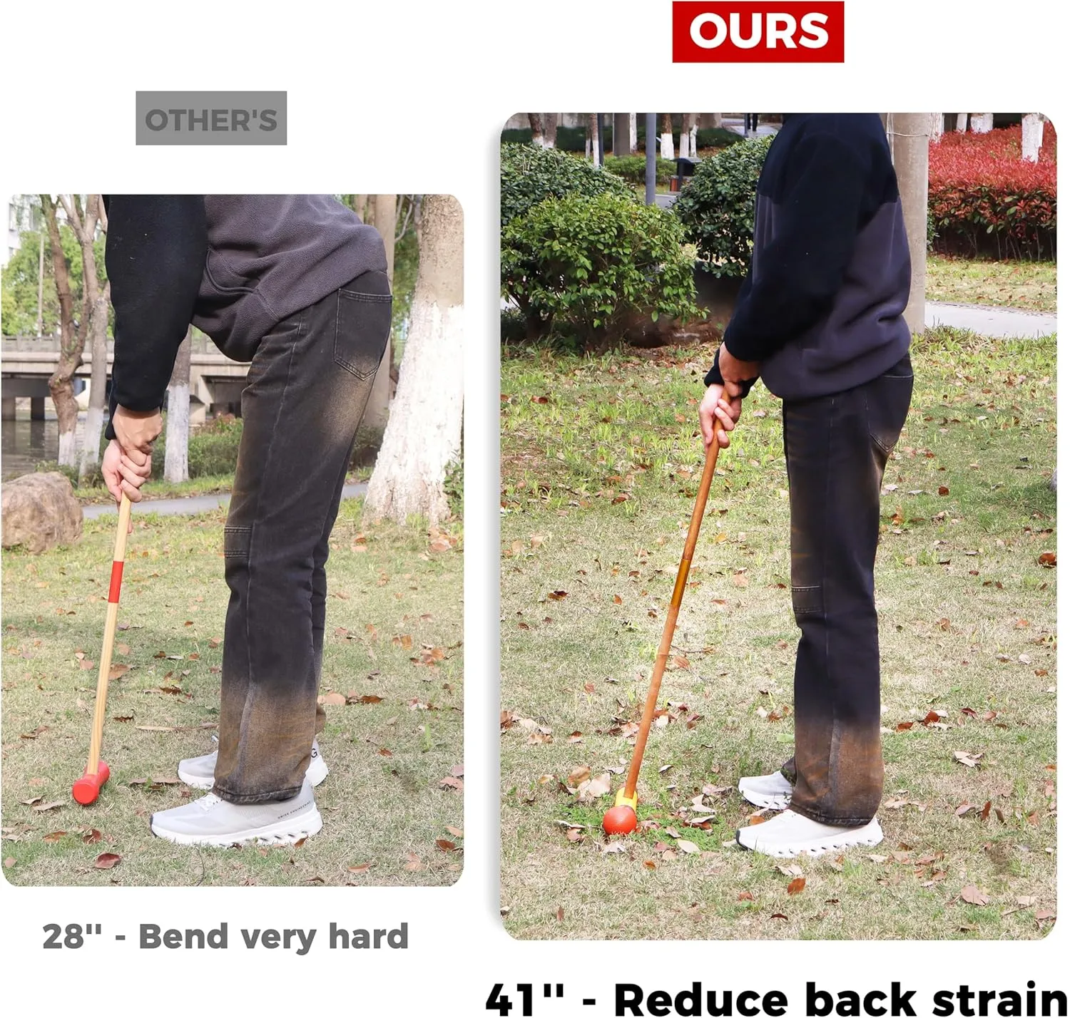 SPORT BEATS Six Player Croquet Set Premium Rubberwood Mallets with Carry Case for Backyard Outdoor Games Choose 32" or 41"