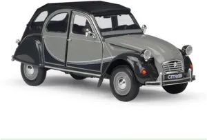 Sports car Metal Model 1:24 Scale Metal Alloy Classic Car Diecast Model for 2CV 6 Charleston Toy for Ornament Collectible for Home Décor(Gray)