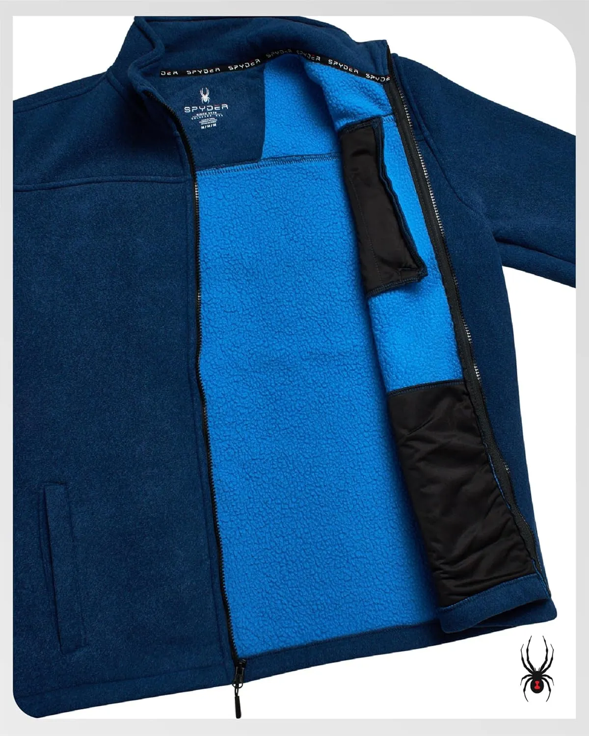 Spyder Mens Fleece Jacket - Soft and Warm Sherpa Bonded Full Zip Up Midweight Outerwear Jackets for Men with UPF30  (S-XXL)