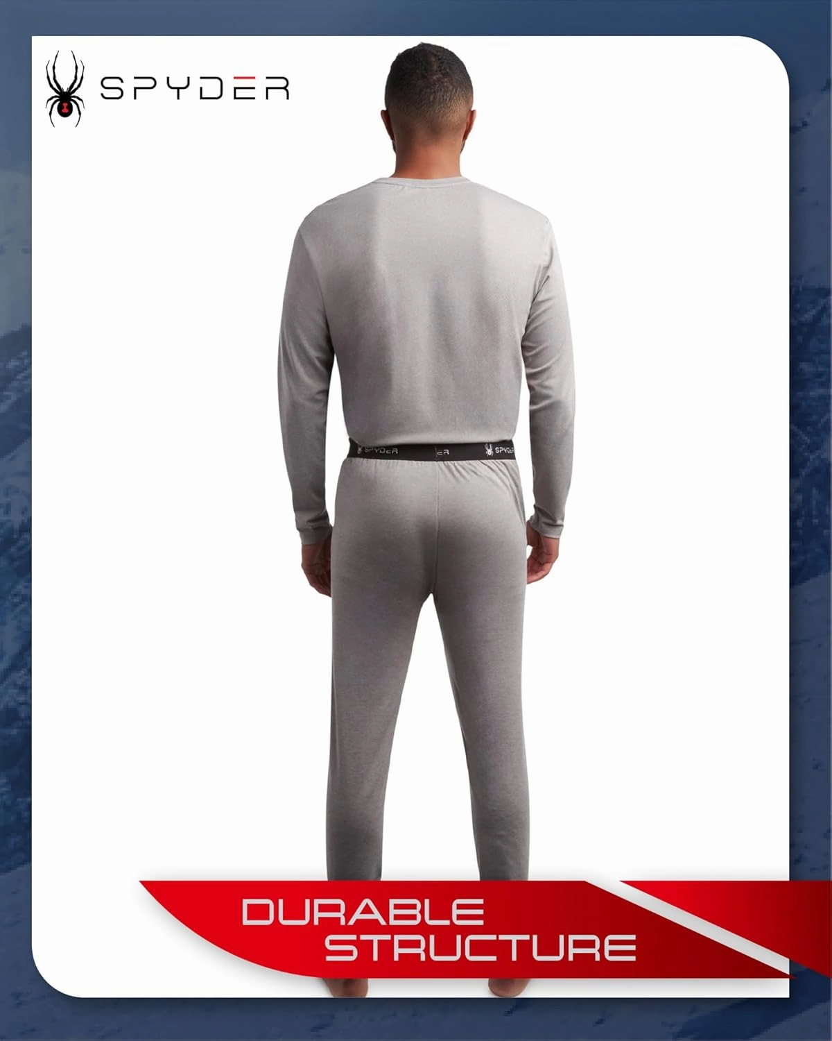 Spyder Men's Thermal Underwear Set - 2 Piece Brushed Back Fleece Lined Long Johns Base Layer Set for Men (Sizes: S-XL)