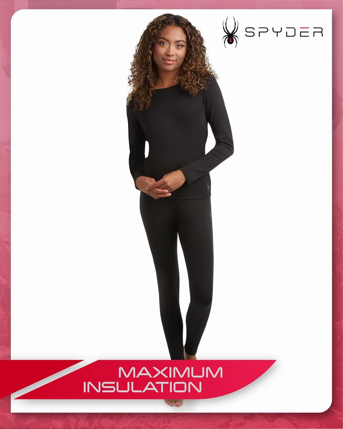 Spyder Women's Thermal Underwear Set - 4 Piece Brushed Back Fleece Lined Long Johns Base Layer Set for Women (Sizes: S-XL)