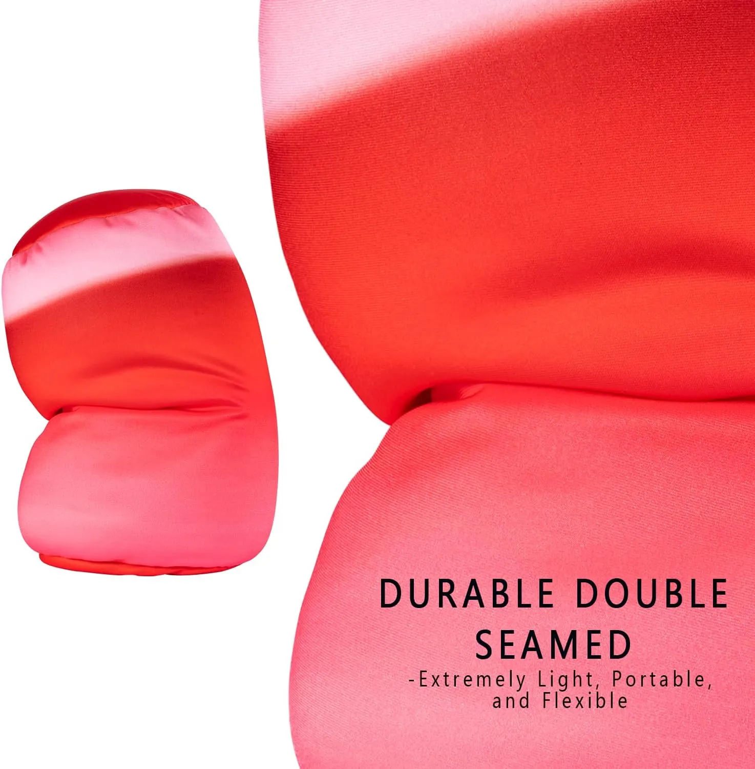 Squish Bean Bed Microbead Pillow Bolster Tube Body Pillow Smooth Cool Touch Fabric Neck & Back Support Throw Travel Pillow Fun Colors (Red Colorful)