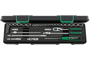 Stahlwille 96010107 1/4" Socket Set - 33 Piece Set with Hexagon Sockets, Ratchet, Extensions, Universal Joint, and More - High-Performance Quality Tools Made in Germany