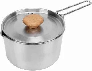 Stainless Steel Camping Pot Removable Handle Multifunctional For Outdoor Camping