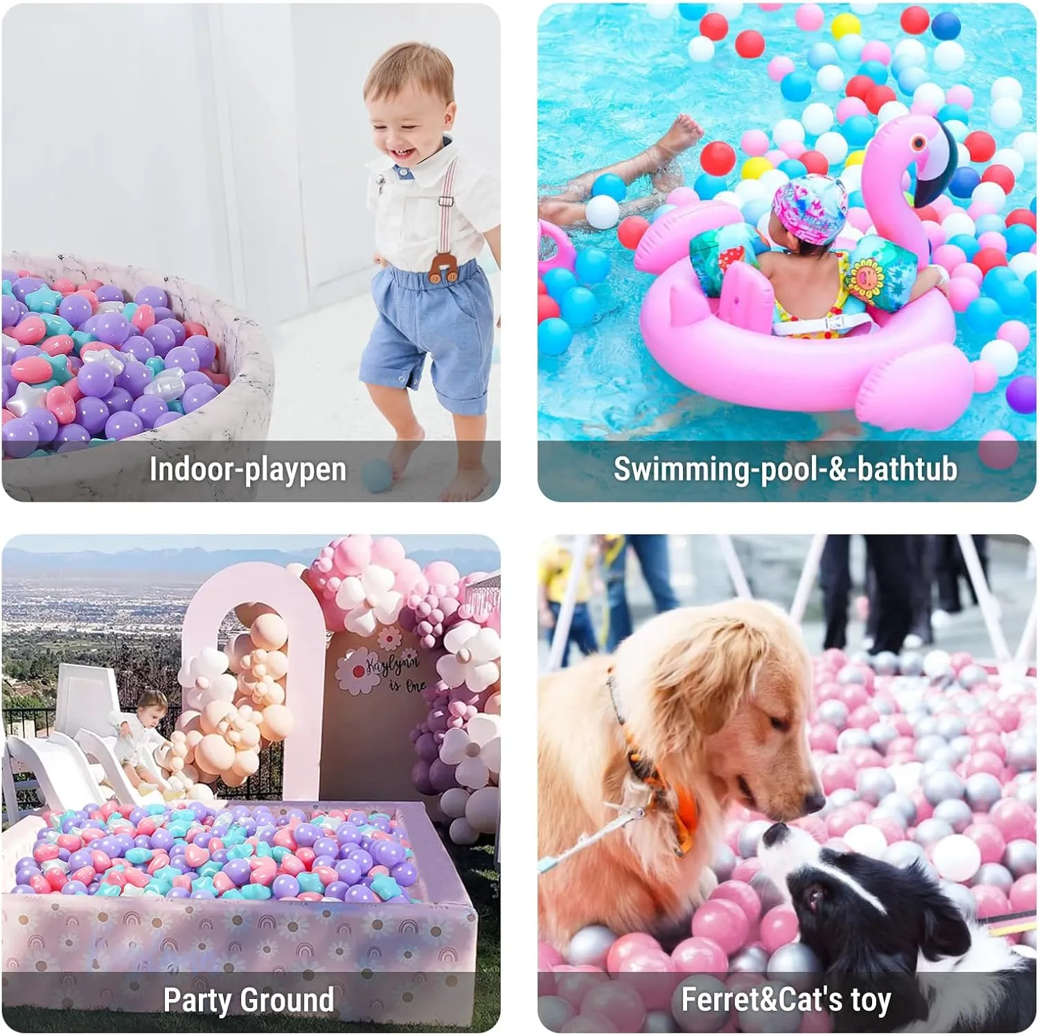 Star Ball Pit Balls for Toddlers -100pcs Phthalate Free BPA Free Crush Proof Play Balls Play Tent Pool Playhouse Playpen Party Banner Decoration.