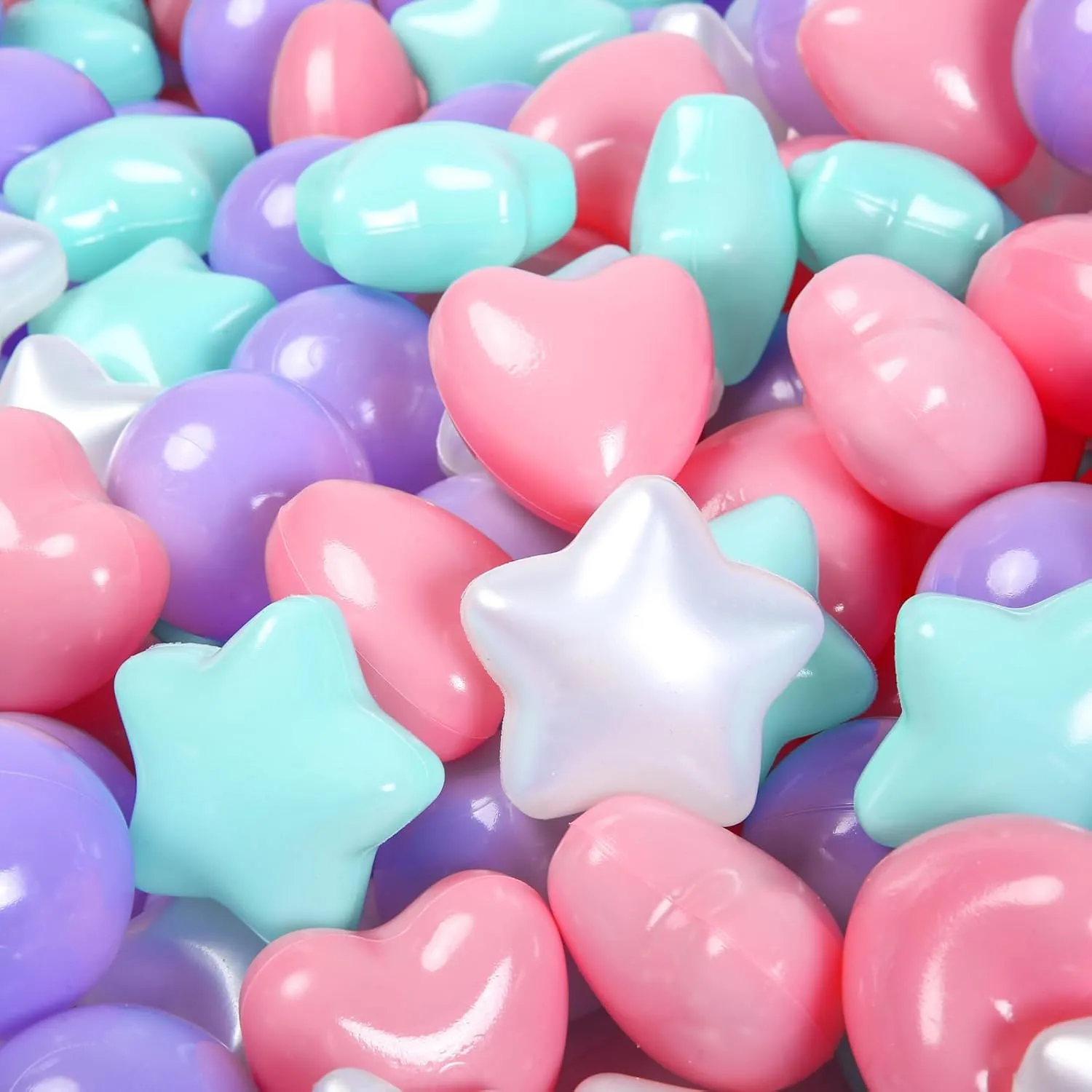 Star Ball Pit Balls for Toddlers -100pcs Phthalate Free BPA Free Crush Proof Play Balls Play Tent Pool Playhouse Playpen Party Banner Decoration.
