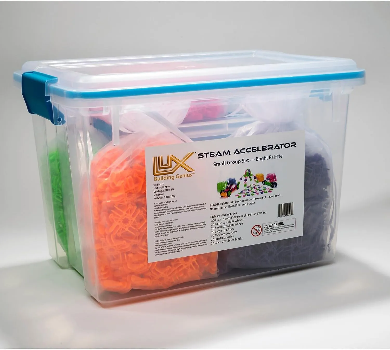 Steam Accelerator Small Group Set - Flexible and Versatile Builds for School Programs or Group Therapy (720 Pieces) Bright Colors
