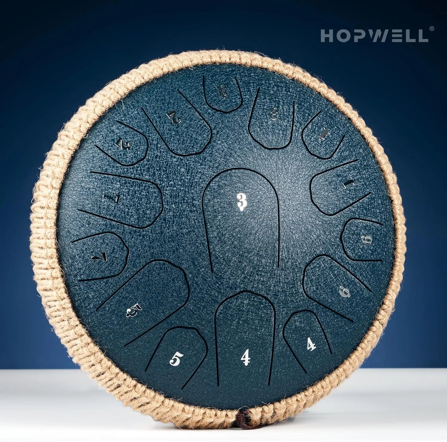 Steel Tongue Drum - 13 Inches 15 Notes Tongue Drum - Hand Pan Drum with Music Book, Handpan Drum Mallets and Carry Bag, D Major (Navy Blue)