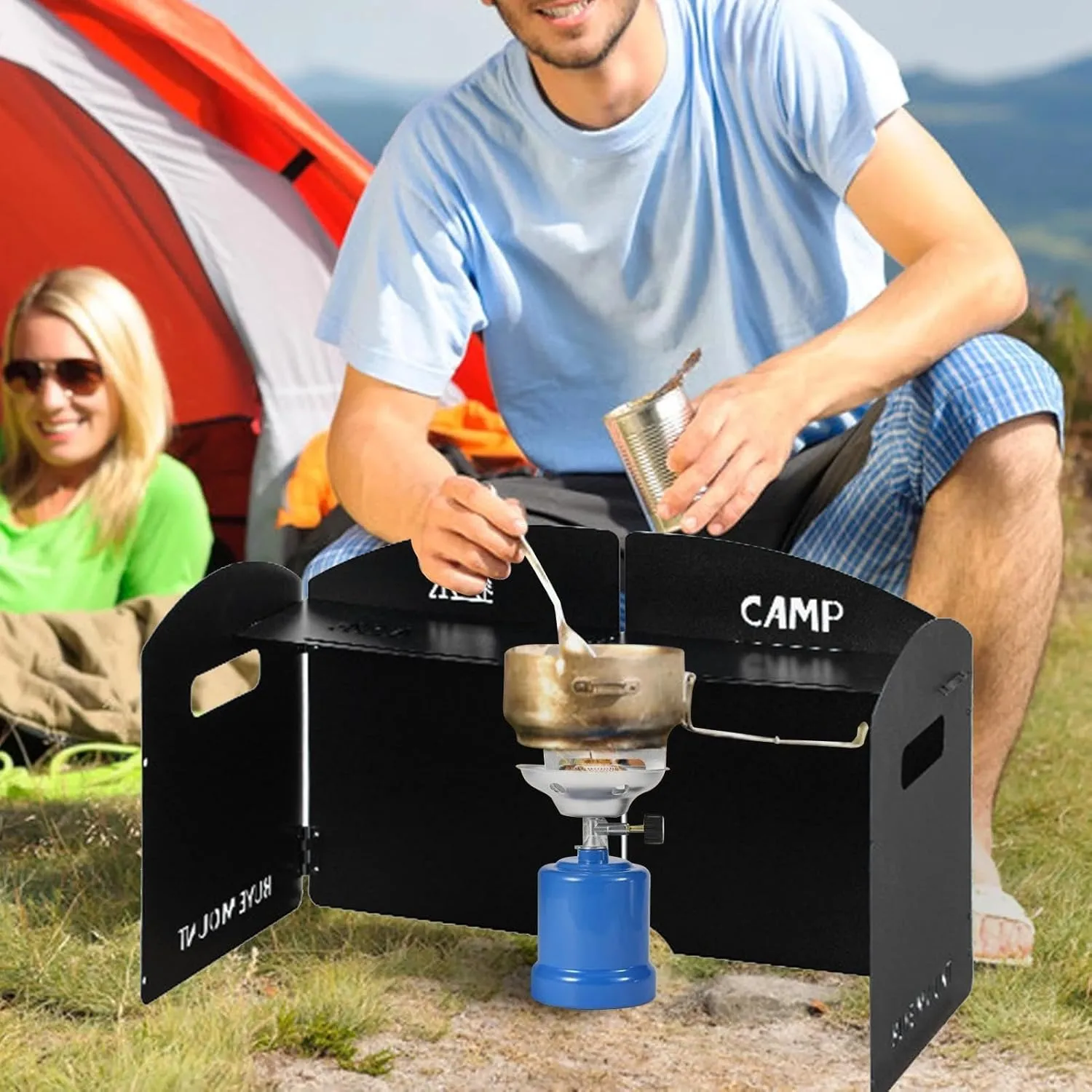 Stove Wind Screen - Camping Stove Windscreen | Folding Stove Windscreen | Thickening Camping Stove Windscreen | Portable Burner Wind Blocker With Storage Bag For Backpacking Outdoor