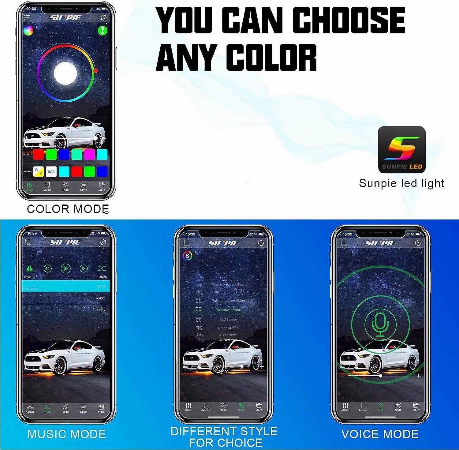 SUNPIE 16 Pods Upgraded 210 Degrees Wide Angle RGBW Rock Lights App/Control Voice Mode Music Mode Automatic Control Neon Light Kit Wheel Well Lights for Off Road Truck SUV ATV UTV Boats