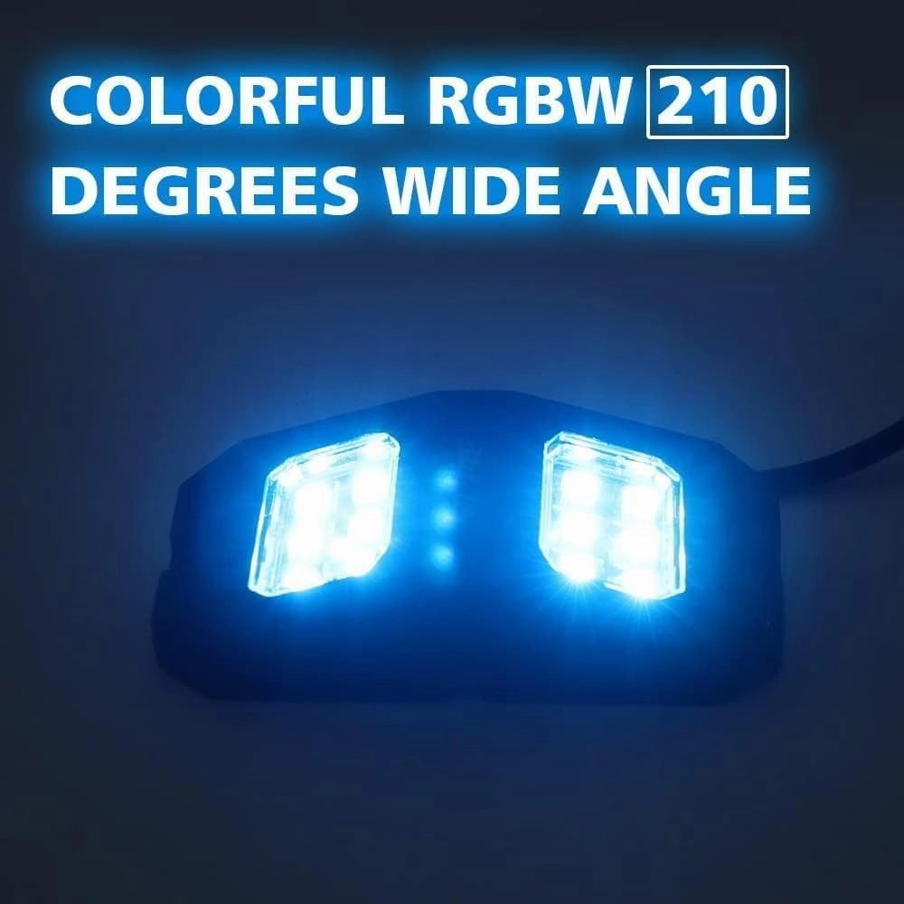 SUNPIE 16 Pods Upgraded 210 Degrees Wide Angle RGBW Rock Lights App/Control Voice Mode Music Mode Automatic Control Neon Light Kit Wheel Well Lights for Off Road Truck SUV ATV UTV Boats