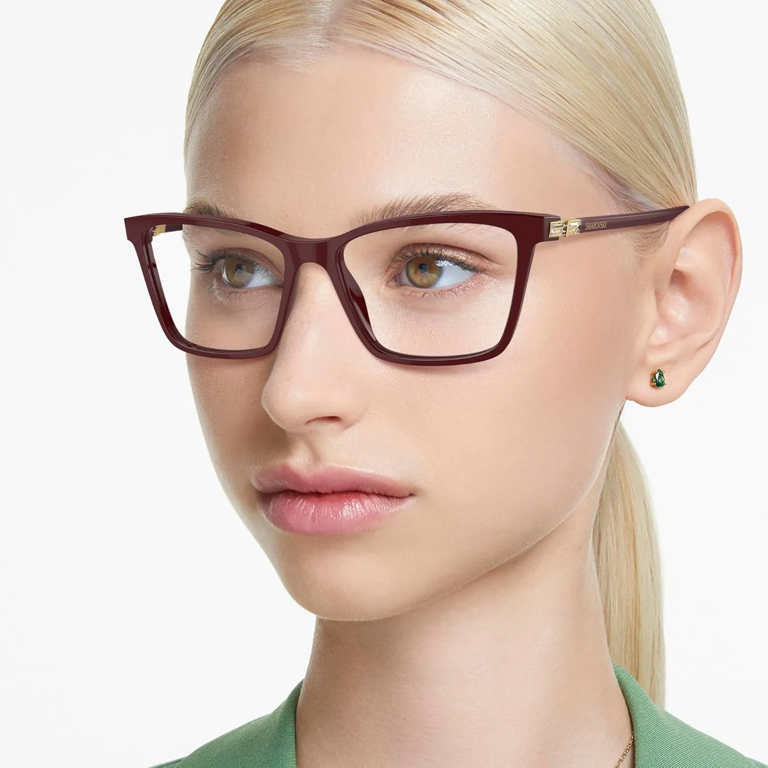 Swarovski Women's Sk2015 Rectangular Prescription Eyewear Frames