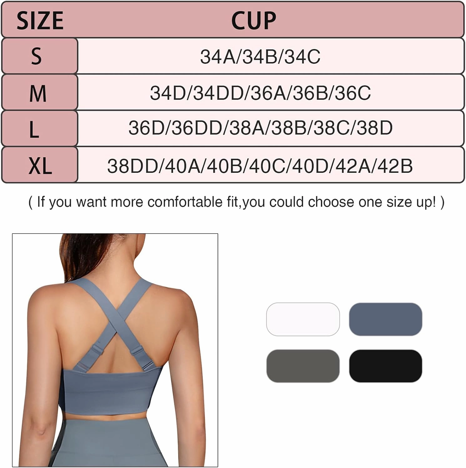 Sykooria Adjustable Sports Bra for Women High Support Padded Workout Tops Packs Gym Fitness Running Yoga Bras
