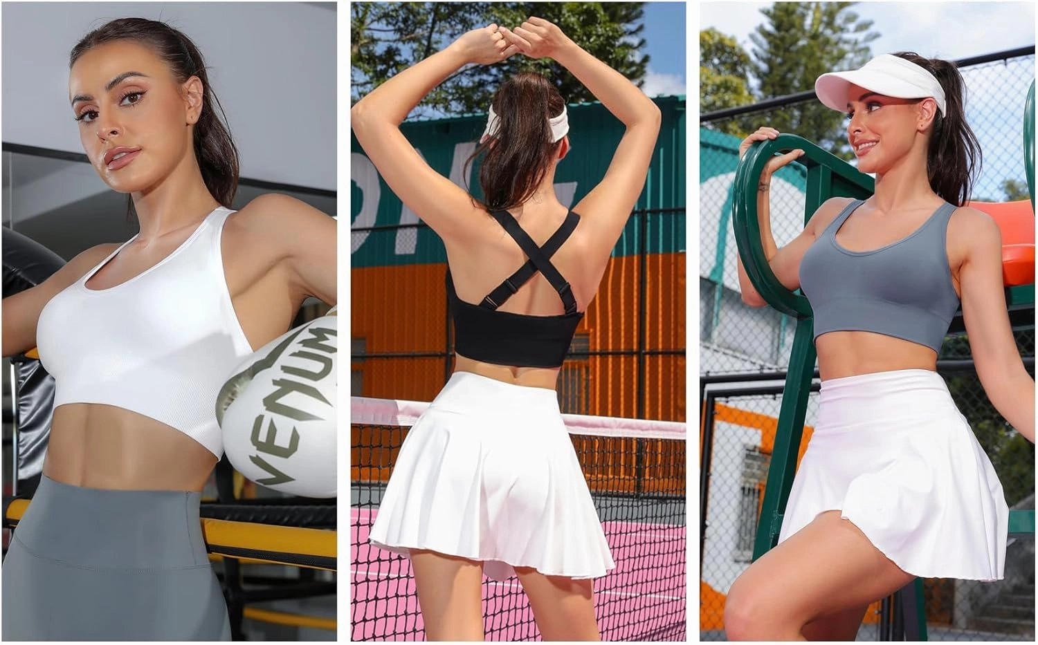 Sykooria Adjustable Sports Bra for Women High Support Padded Workout Tops Packs Gym Fitness Running Yoga Bras