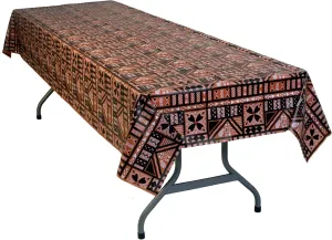 Table Mate USA Hawaiian Tapa Plastic Table Cloth Heavy Duty Disposable Table Cover 54” x 108” for 6 to 8 Foot Tables Made in The USA Christmas Luau Birthday Parties BBQs