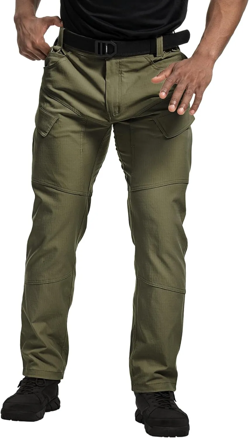 Tactical Pants Men's Flex Ripstop Water-Resistant Lightweight Stretch Cargo Trousers for EDC Outdoor Work Hiking