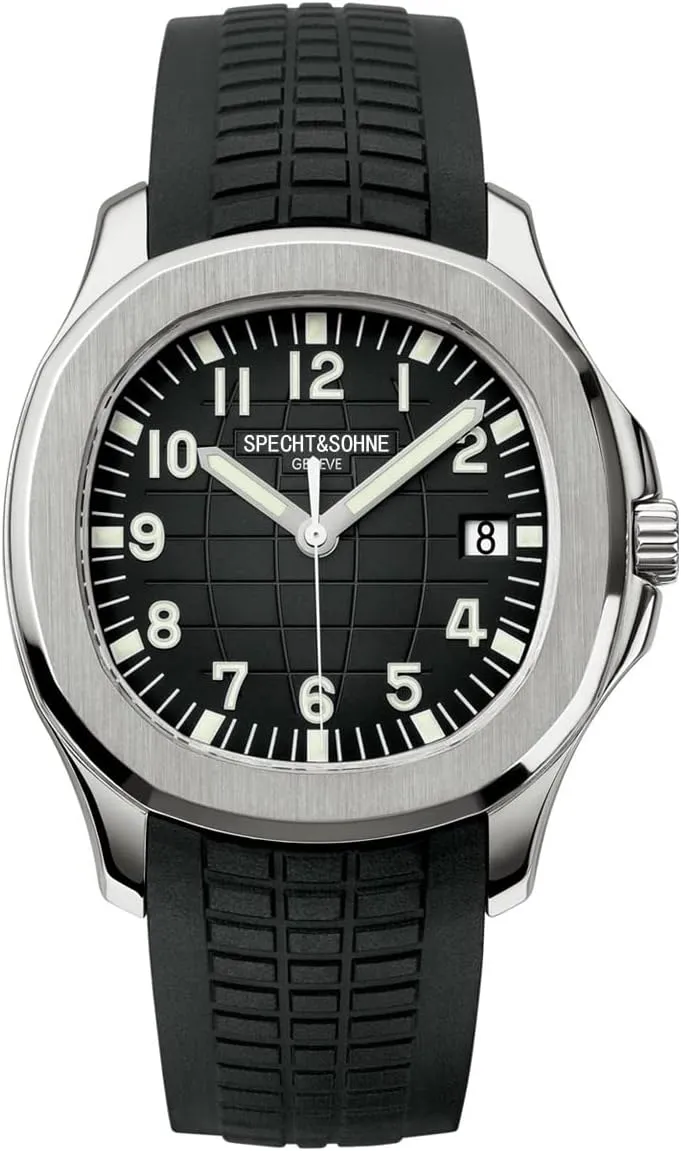 TACTO Specht&Sohne Automatic Watches for Men Rubber Strap Miyota 8215 Movt Classic Mechanical Sport Wristwatch Waterproof 42MM