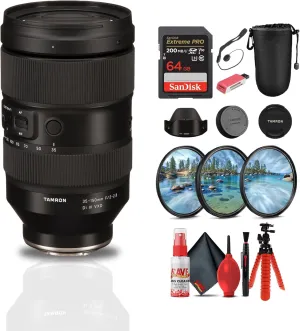 Tamron 35-150mm f/2-2.8 Di III VXD Lens (Nikon Z)   Protective Lens Pouch   Extreme PRO 64GB Card   Card Reader   3 Piece Filter Kit   12 Inch Flex Tripod   Lens Cap