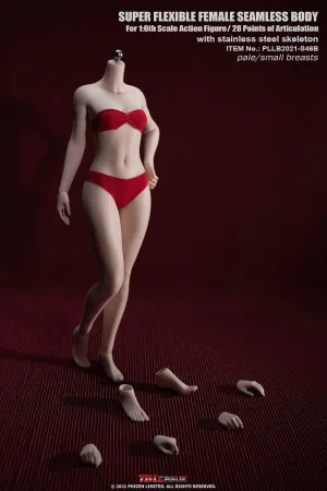 TBLeague 1/6 Scale 12 inch Female Super Flexible Seamless Figure Body, Steel Bone Well-Proportioned Small Breasts Collectible Action Figures with Pale Skin(PLSB2021-S46B)