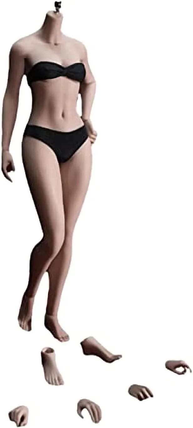 TBLeague 1/6 Scale 12 inch Female Super Flexible Seamless Figure Body, Steel Bone Well-Proportioned Small Breasts Collectible Action Figures with Suntan Skin(PLSB2021-S47B)