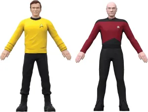 TCG Toys FleXfigs: Captain Kirk & Captain Picard - 2 Character Pack - Articulated Action Figures, Flex It - Pose It!, Collectible Toy Miniatures, Kids Ages 3 