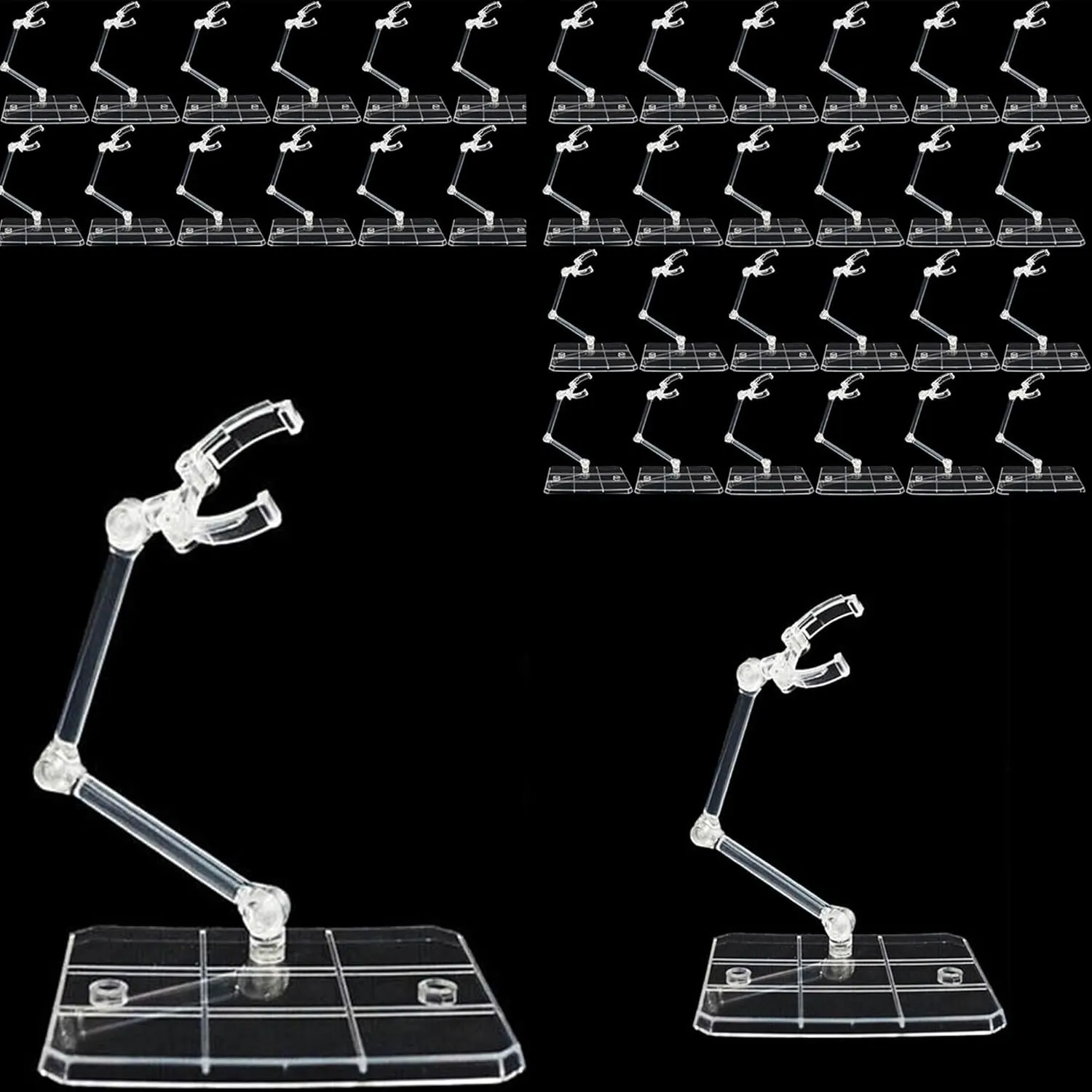 TEAMWILL 36pcs Adjustable Action Figure Display Holder Base Doll Model Support Stand