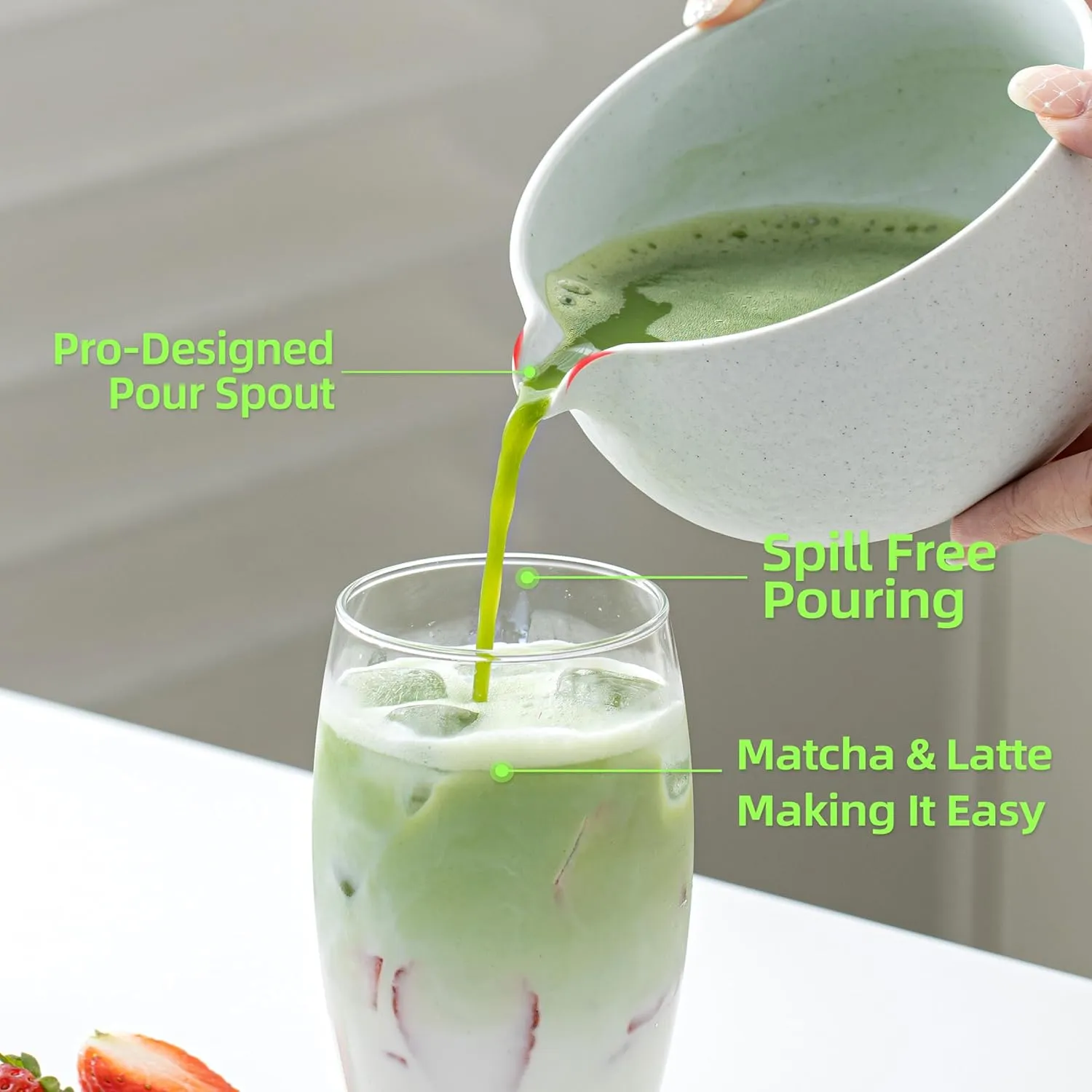 TEANAGOO Matcha Whisk Set,7 Pcs Matcha Set Lt.Grey,Matcha Kit for Ceremony,Matcha Tea Set for Making Breakfast/Latte,Matcha Whisk Set and Bowl with All Accessories,Gift for Matcha Lover/Friend/Family