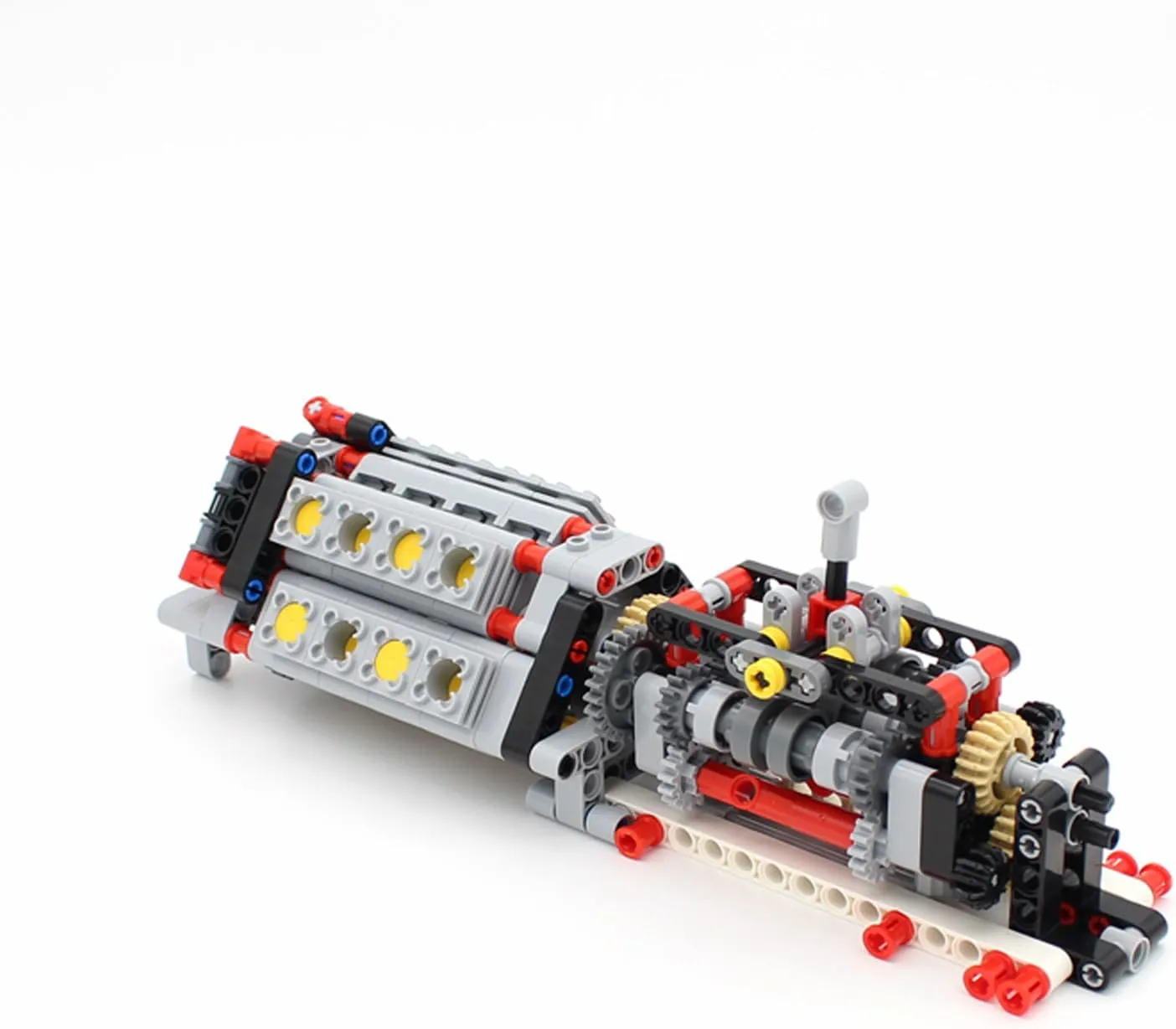 Technic Gearbox with V16 Engine Model Kit, Technic Gear Box Pieces Compatible with Major Brand Blocks Model, Technic Replacement Pieces