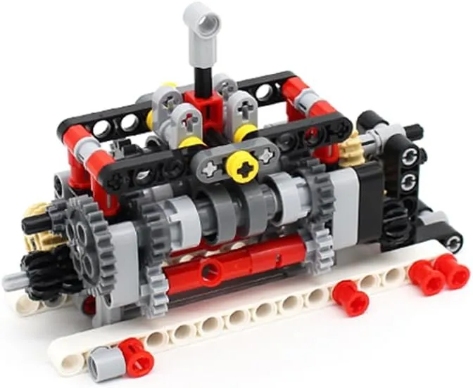 Technic Gearbox with V16 Engine Model Kit, Technic Gear Box Pieces Compatible with Major Brand Blocks Model, Technic Replacement Pieces