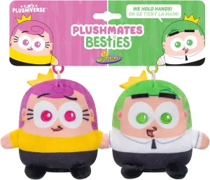 TeeTurtle The Fairly OddParents Cosmo and Wanda Plushmates Besties Keychain Set - Officially Licensed Nickelodeon Novelty Clip-On Plush with Magnetic Hands