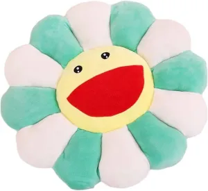 TEFU Flower Plush Pillow, Sunflower Pillow Soft & Comfortable Sunflower Smiley Cushion Colorful Sun Flower Plush Toy Home Bedroom Shop Restaurant Decor (Green,16.5in/42cm), 1 Count (Pack of 1)
