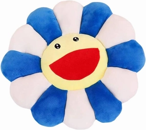TEFU Flower Plush Pillow, Sunflower Pillow Soft & Comfortable Sunflower Cushion Colorful Sun Flower Plush Toy Home Bedroom Shop Restaurant Decor (Blue,16.5in/42cm)