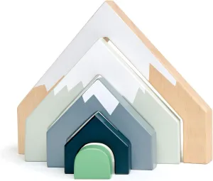 Tender Leaf Toys - Mountain Pass Stack - Stacking Train Tunnel Toy Set for Children - Develop Fine Motor Skills and Creativity for Age 3 