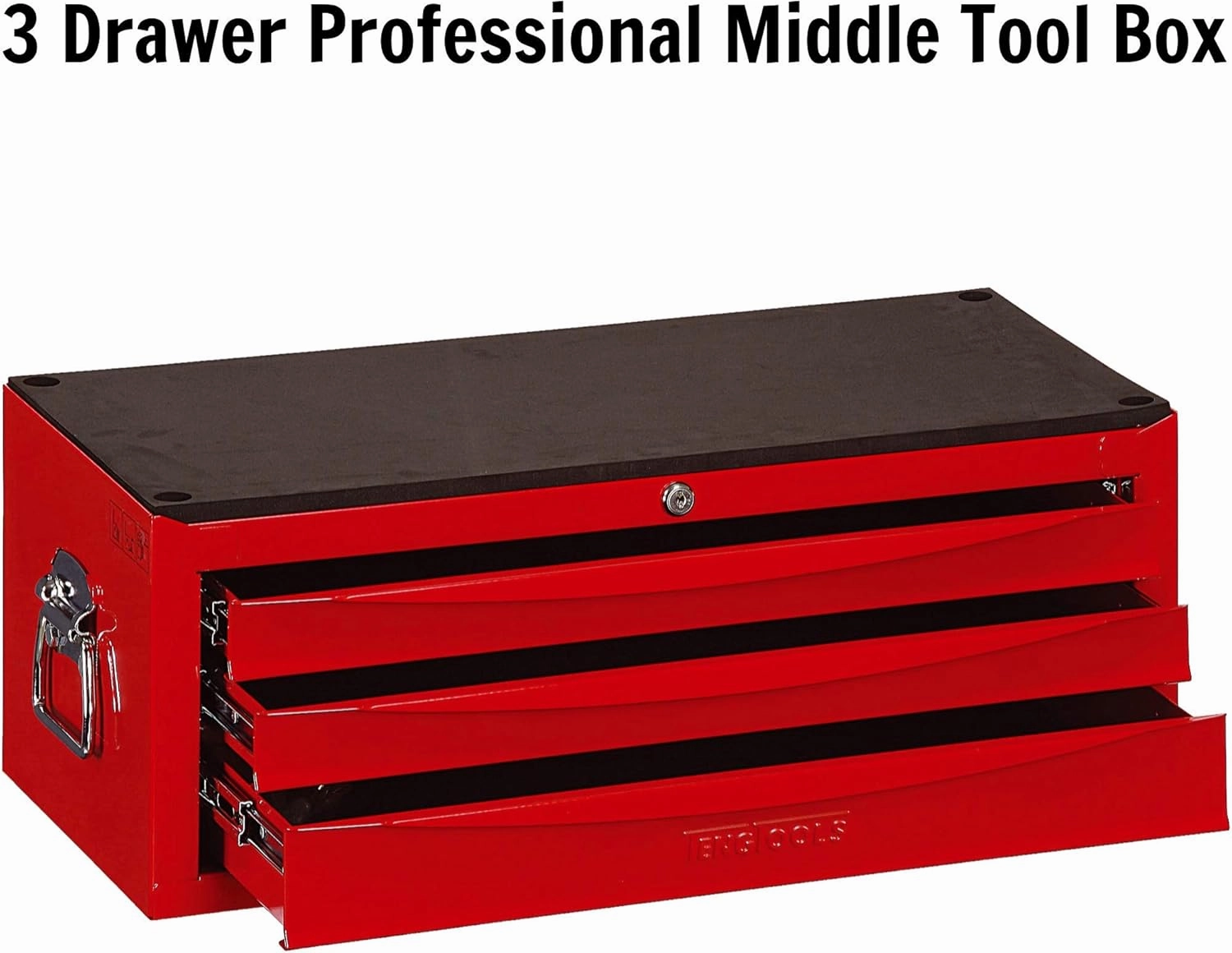 Teng Tools 3 Drawer Professional Portable Steel Lockable Red SV Middle Tool Box - TC803USV