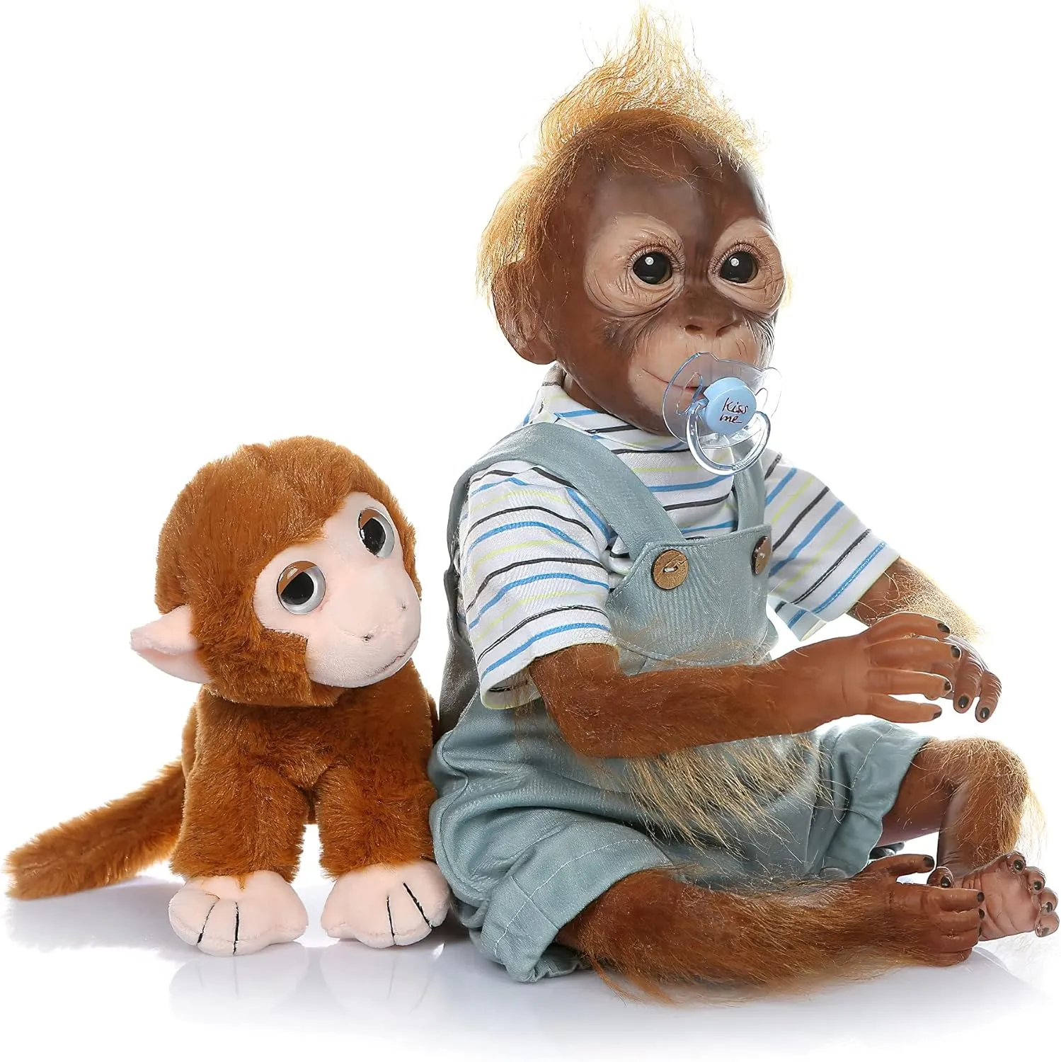 TERABITHIA 20 Inch Newborn Realistic Baby Doll Silicone Vinyl Reborn Monkey Dolls with Weighted Body Lifelike Flexible Collectible Art Doll That Look Real and Feel Real