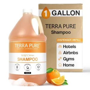Terra Pure | 1 Gallon Shampoo| Luxury Hotel Toiletry Bulk Size| Designed to Refill Soap Dispensers | 128 oz