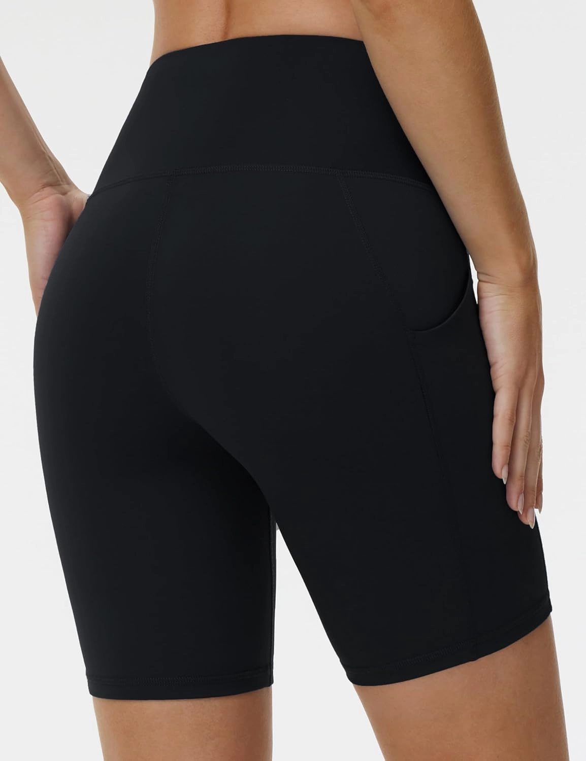 THE GYM PEOPLE Women's High Waist Workout Shorts Stretchy Tummy Control Yoga Biker Running Shorts with Pockets