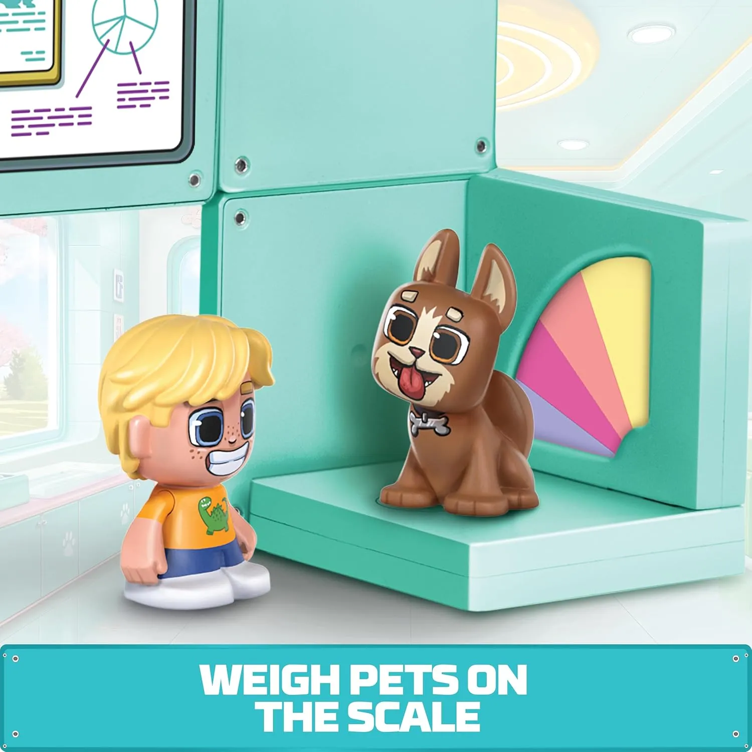 Tile Town Pet Vet Magnetic Tiles Construction Building Playset   Figures, Kids 3-6 , New Action Tiles for Action Play, Realistic Builds, Creative Toy, Great Gift for Boys & Girls