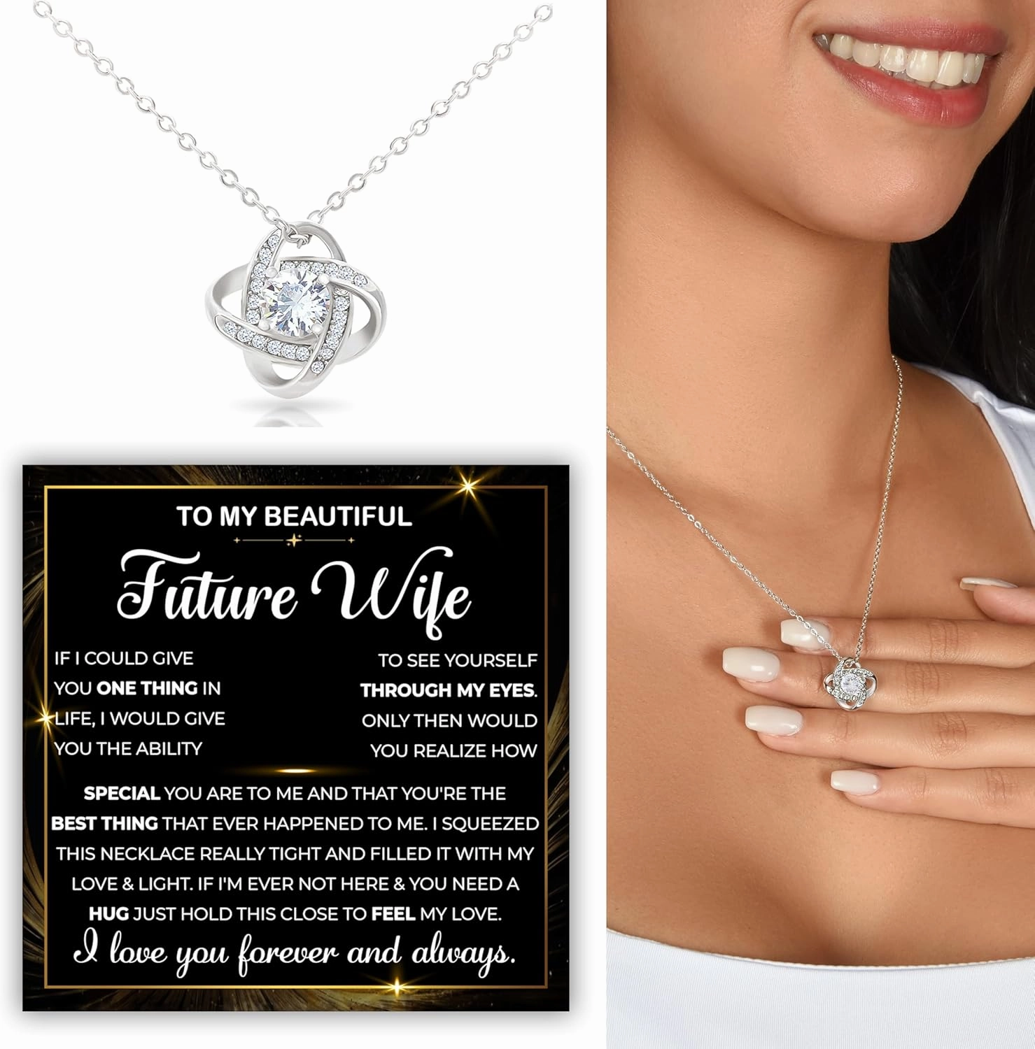 To My Future Wife Necklace Sterling Silver, To My Future Wife Necklace For Christmas, Birthday Gifts For Future Wife, Valentine's Necklace Gifts For Future Wife From Future Husband
