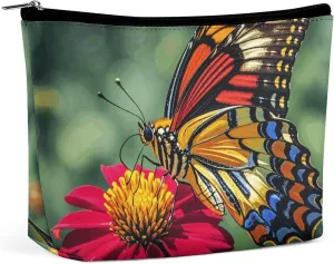 Toiletry Bag for Women Beautiful Colorful Butterflys Cosmetic Bag Portable Capacity Travel Makeup Bags with Zipper Lightweight Cute Beauty Makeup Organizer for Traveling, Accessories, Essentials