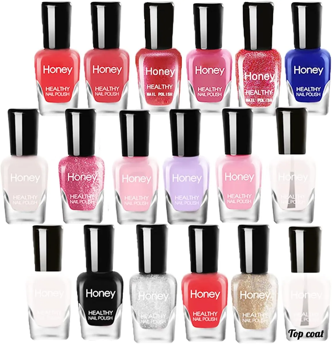 Tophany Non Toxic Nail Polish Set, Easy Peel Off and Fast Dry Nail Polish Set for Pack, Eco Friendly & Organic Water Based Nail Polish for Women,Teens (18 Bottles)