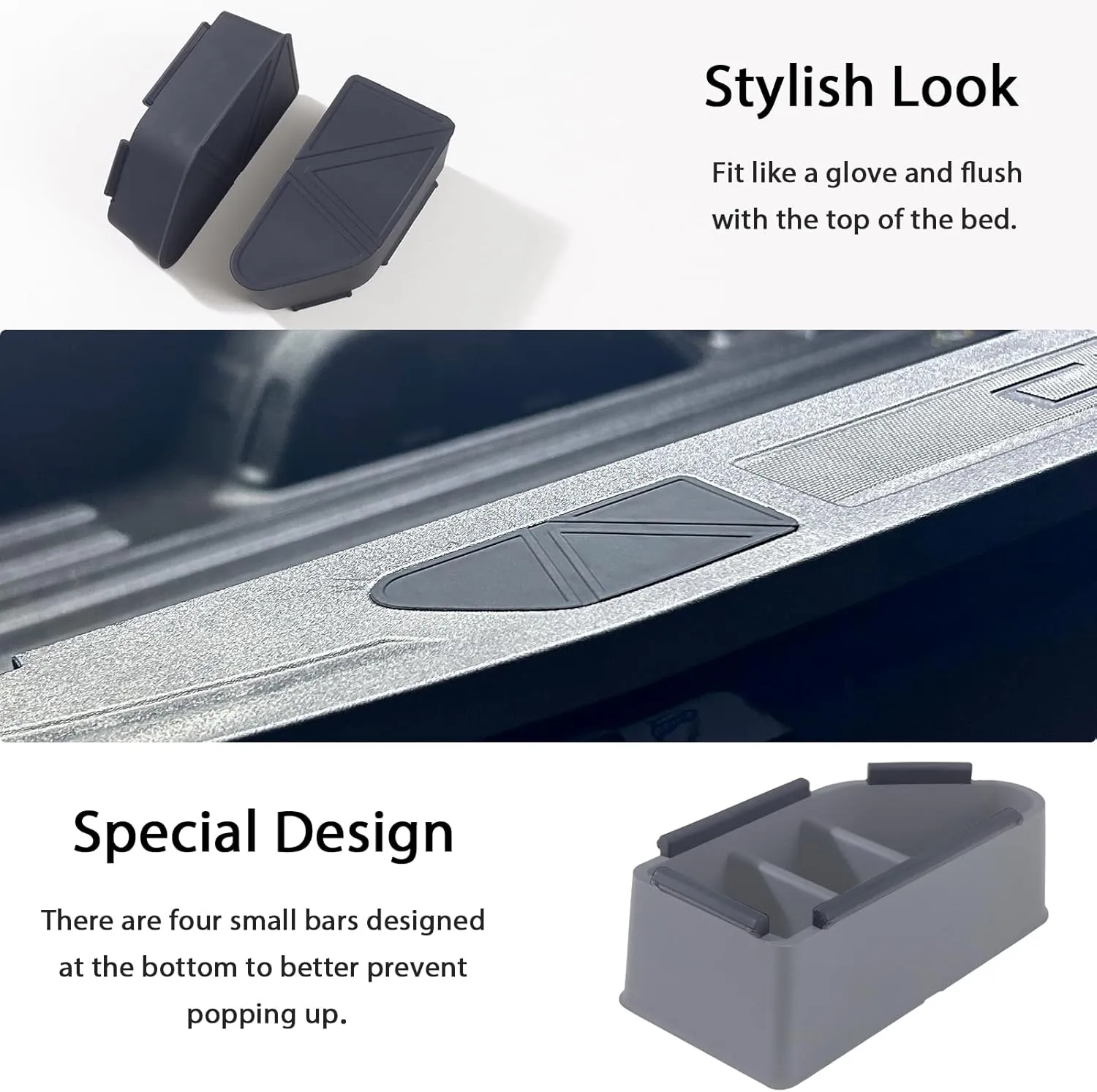 TOPINSTALL Upgraded Silicone Covers Compatible with 2019-2025 Silverado/Sierra 1500 and 2020-2025 Chevy Silverado/GMC Sierra 2500HD 3500HD, Pocket Hole Caps Plugs Won't Pop Out-2PCS