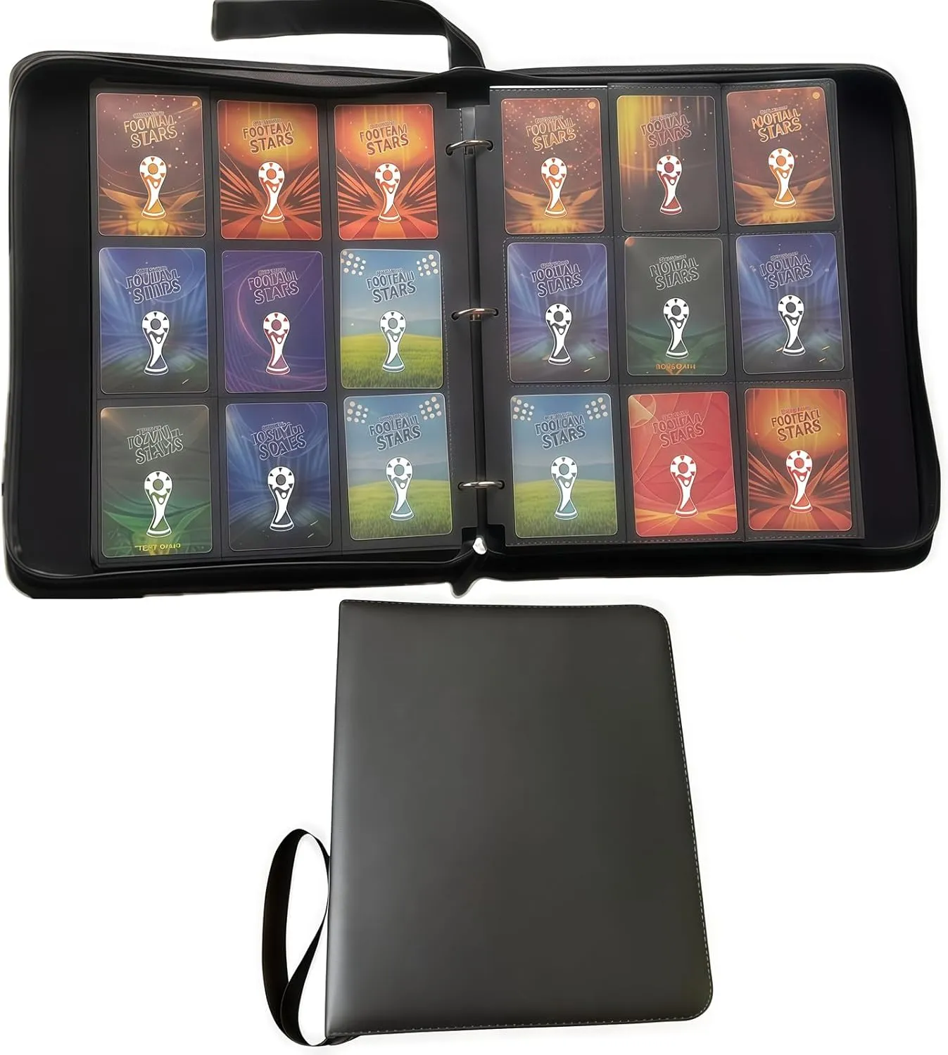 Toploader Binder 9 Pocket, Trading Card Binder Holds 900 Top loaders Fits for Sports Cards, Rigid Cards, and Game Cards