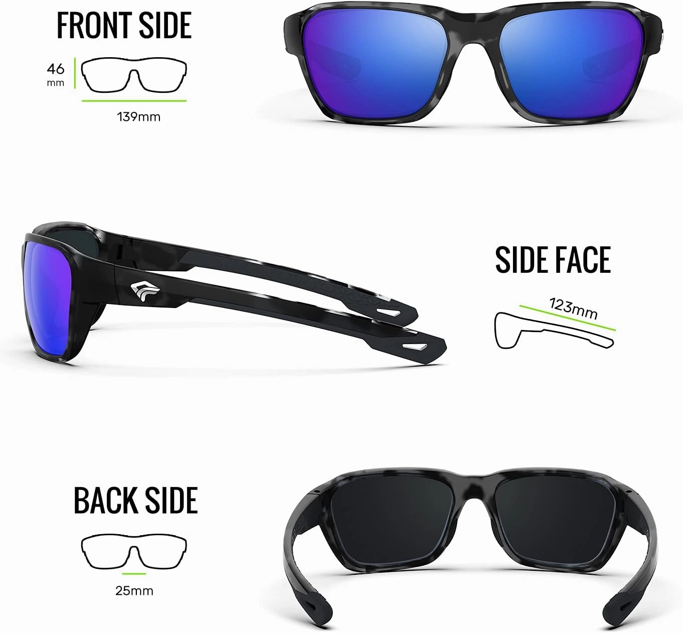 TOREGE Polarized Sunglasses for Men and Womens Oversized Sunglasses UV Protection, Baseball Golf Sun Glasses TR28 TR29 TR30