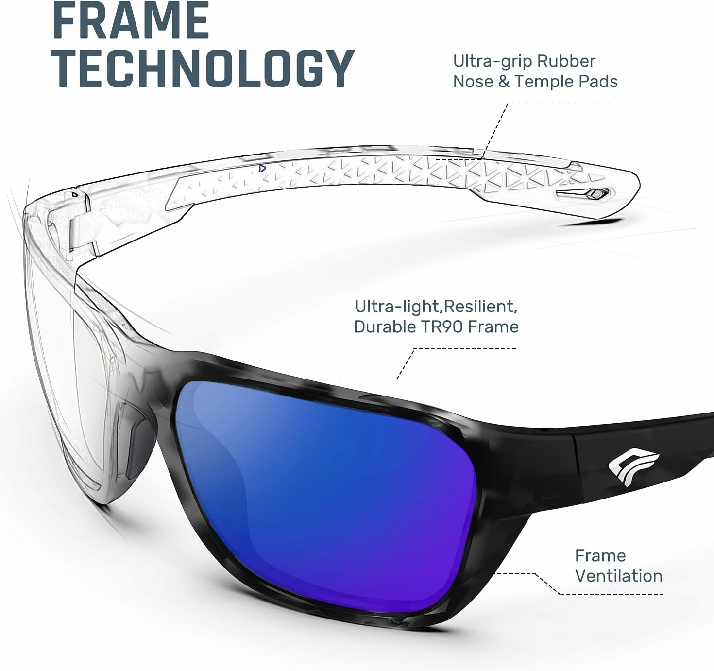 TOREGE Polarized Sunglasses for Men and Womens Oversized Sunglasses UV Protection, Baseball Golf Sun Glasses TR28 TR29 TR30