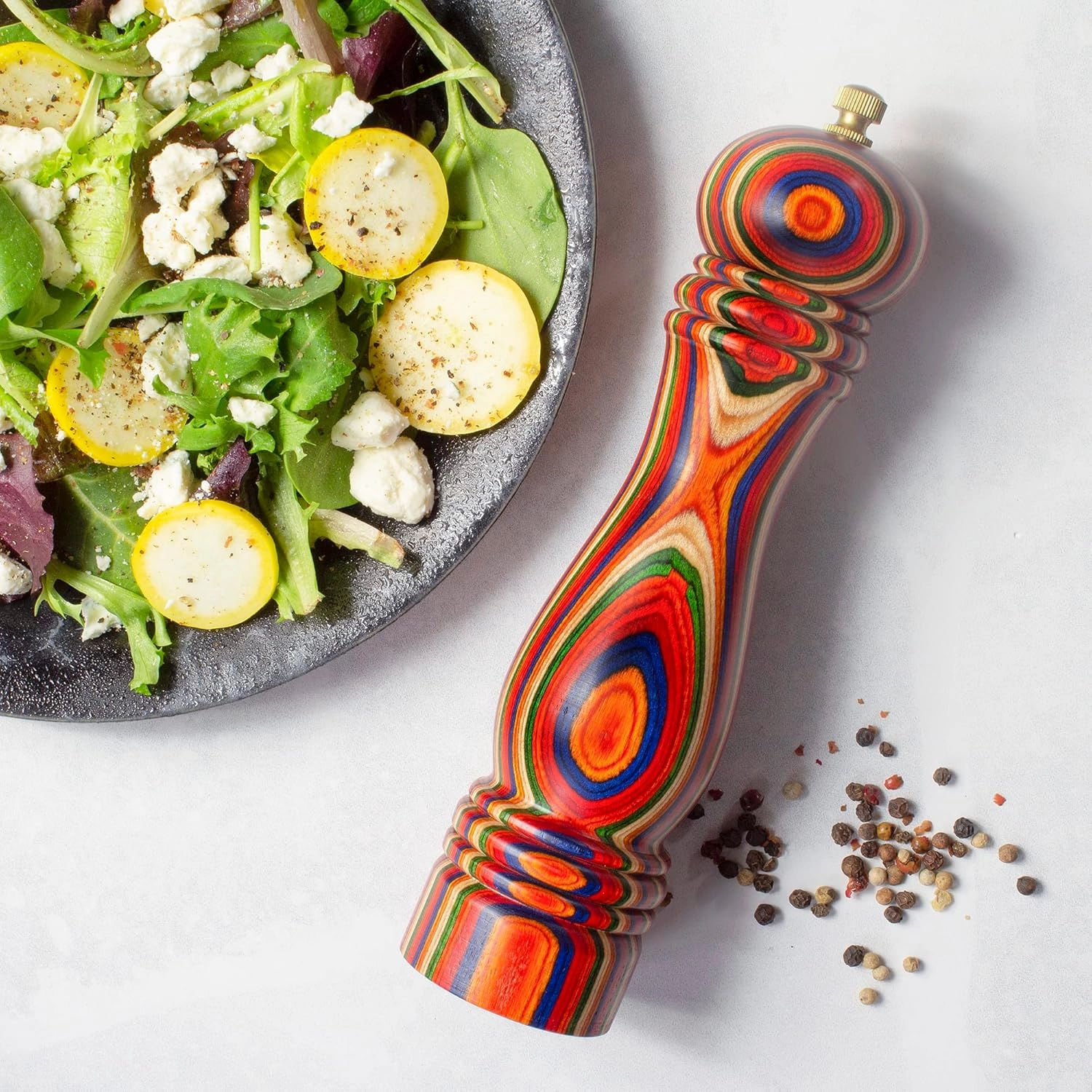 Totally Bamboo Baltique Marrakesh Collection Pepper Grinder, Wooden Refillable Spice and Pepper Mill for Cooking and Serving